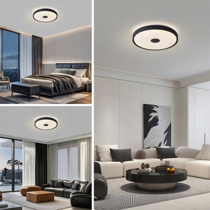 Brilagi - LED Stmívatelné stropní svítidlo CORVO LED/72W/230V 3000-6000K černá pr. 50 cm + dálkové ovládání