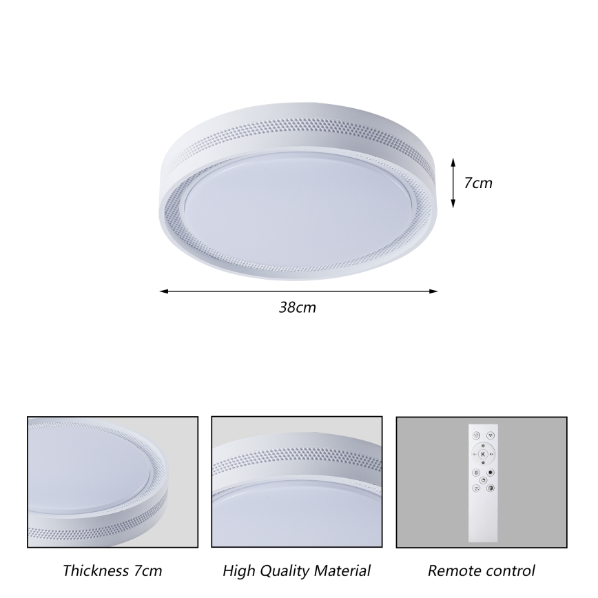 Brilagi - LED Stmívatelné stropní svítidlo KREON LED/54W/230V 3000-6000K černá pr. 38 cm + dálkové ovládání