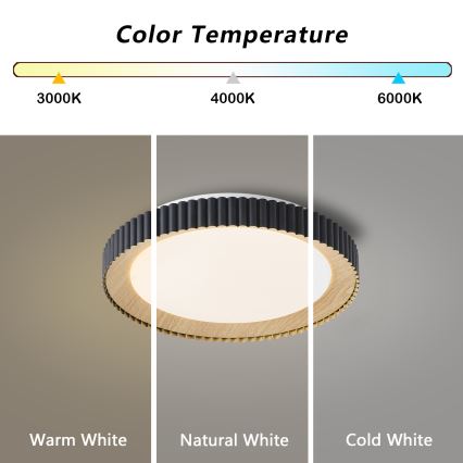 Brilagi - LED Stmívatelné stropní svítidlo NEXO LED/48W/230V 3000-6000K černá pr. 43 cm + dálkové ovládání