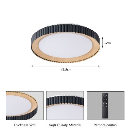 Brilagi - LED Stmívatelné stropní svítidlo NEXO LED/48W/230V 3000-6000K černá pr. 43 cm + dálkové ovládání