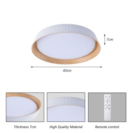 Brilagi - LED Stmívatelné stropní svítidlo ORINO LED/54W/230V 3000-6000K bílá pr. 43 cm + dálkové ovládání