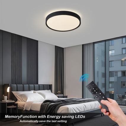 Brilagi - LED Stmívatelné stropní svítidlo ORINO LED/54W/230V 3000-6000K černá pr. 43 cm + dálkové ovládání