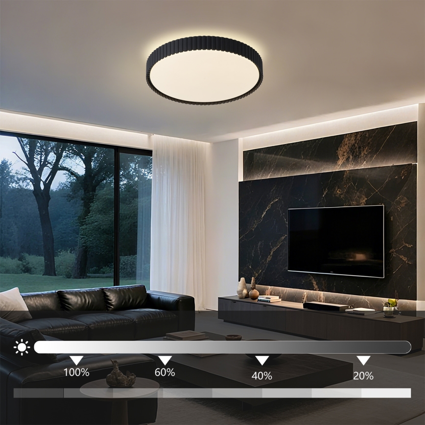 Brilagi - LED Stmívatelné stropní svítidlo ORINO LED/54W/230V 3000-6000K černá pr. 43 cm + dálkové ovládání