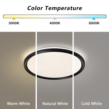 Brilagi - LED Stmívatelné stropní svítidlo RIVO LED/72W/230V 3000-6000K černá pr. 50 cm + dálkové ovládání