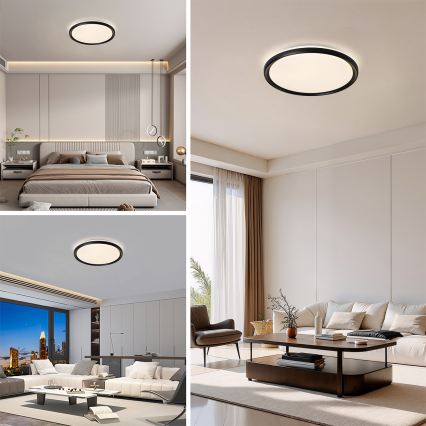 Brilagi - LED Stmívatelné stropní svítidlo RIVO LED/72W/230V 3000-6000K černá pr. 50 cm + dálkové ovládání