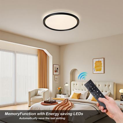 Brilagi - LED Stmívatelné stropní svítidlo RIVO LED/72W/230V 3000-6000K černá pr. 50 cm + dálkové ovládání