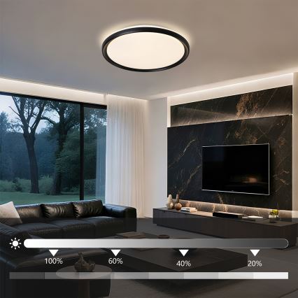 Brilagi - LED Stmívatelné stropní svítidlo RIVO LED/72W/230V 3000-6000K černá pr. 50 cm + dálkové ovládání