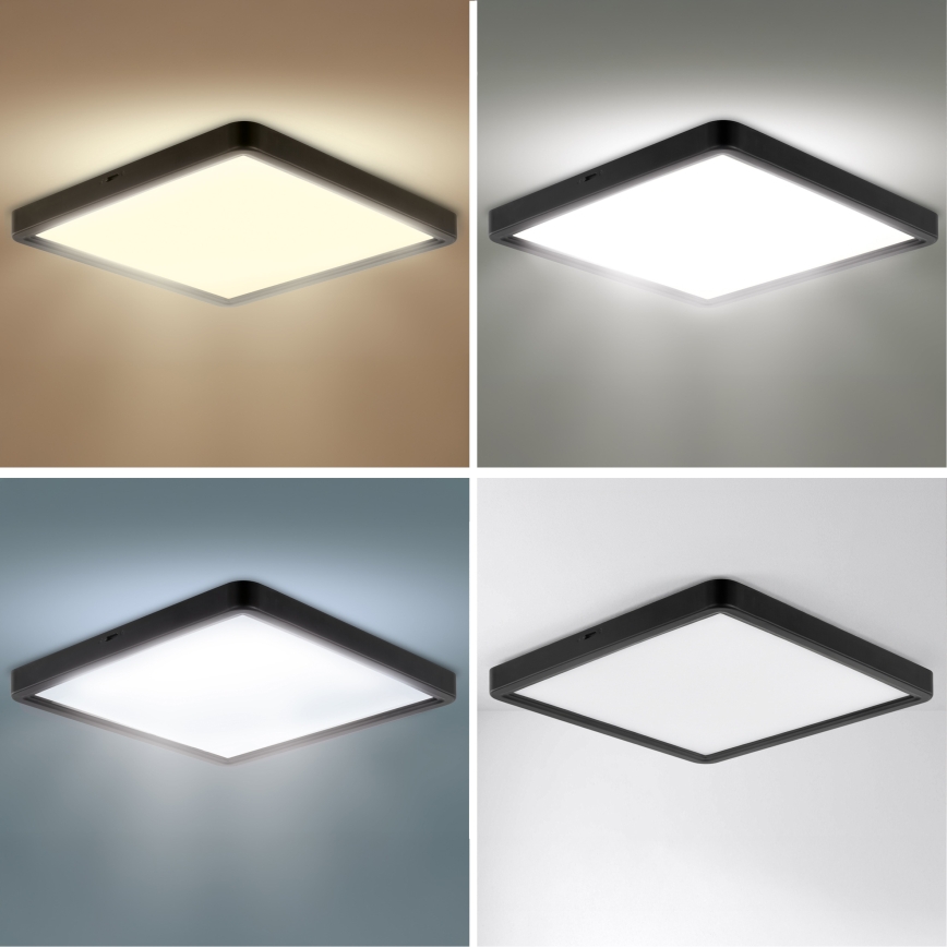 Brilagi - LED Stmívatelné stropní svítidlo ESTELA SQUARE LED/36W/230V 3000-6500K 31x31 cm černá + dálkové ovládání