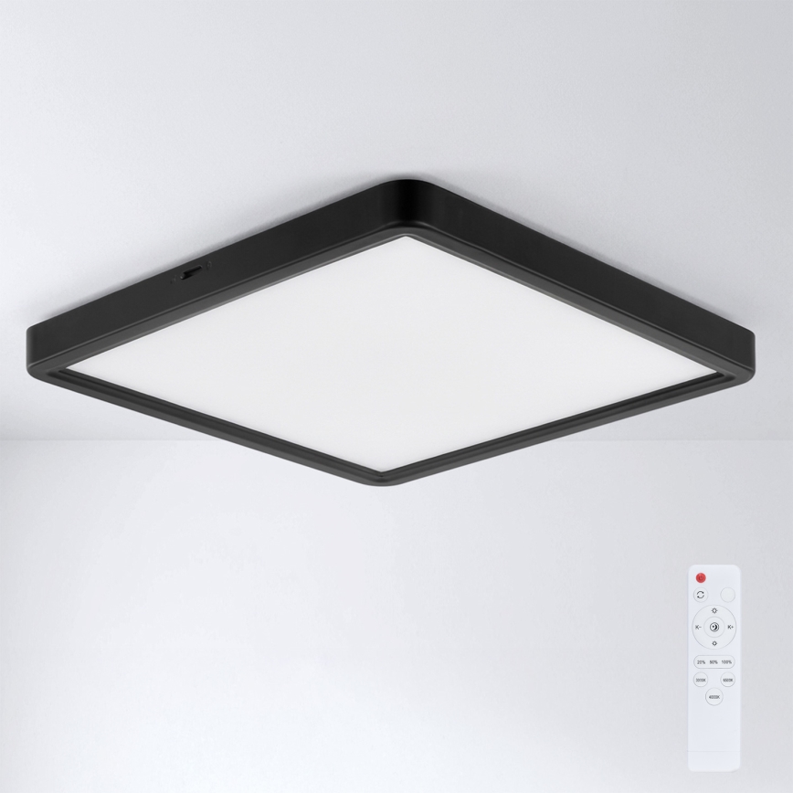 Brilagi - LED Stmívatelné stropní svítidlo ESTELA SQUARE LED/36W/230V 3000-6500K 31x31 cm černá + dálkové ovládání