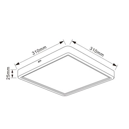 Brilagi - LED Stmívatelné stropní svítidlo ESTELA SQUARE LED/36W/230V 3000-6500K 31x31 cm černá + dálkové ovládání