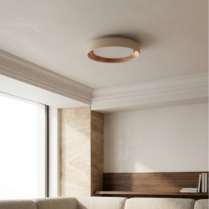 Brilagi - LED Stmívatelné stropní svítidlo WALDO LED/48W/230V 3000-6500K pr. 40 cm béžová/zlatá + dálkové ovládání