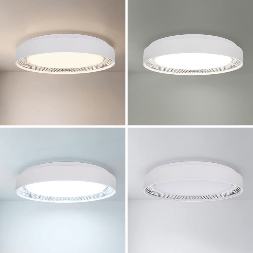 Brilagi - LED Stmívatelné stropní svítidlo WALDO LED/48W/230V 3000-6500K pr. 40 cm bílá/stříbrná + dálkové ovládání