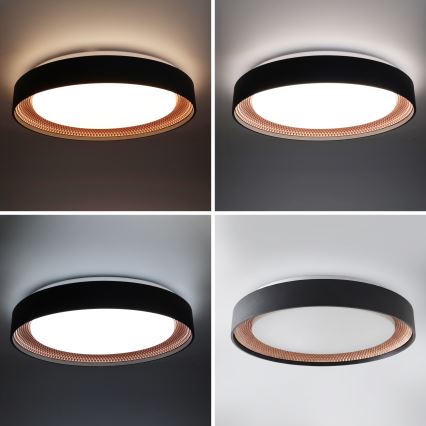 Brilagi - LED Stmívatelné stropní svítidlo WALDO LED/48W/230V 3000-6500K pr. 40 cm černá/zlatá + dálkové ovládání
