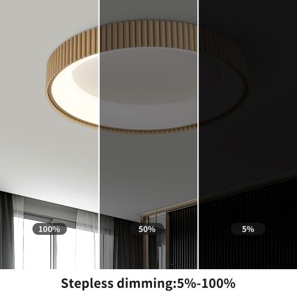 Brilagi - LED Stmívatelné stropní svítidlo FALCON MODERN LED/54W/230V 3000-6500K 60 cm béžová + dálkové ovládání