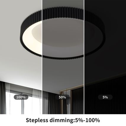 Brilagi - LED Stmívatelné stropní svítidlo FALCON MODERN LED/54W/230V 3000-6500K pr. 60 cm černá + dálkové ovládání