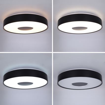 Brilagi - LED Stmívatelné stropní svítidlo JAMIS LED/48W/230V 3000-6500K pr. 39 cm černá + dálkové ovládání