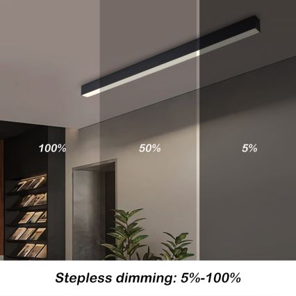 Brilagi - LED Stmívatelné stropní svítidlo SLEEKLINE SMART LED/40W/230V 3000-6000K Wi-Fi Tuya černá + dálkové ovládání
