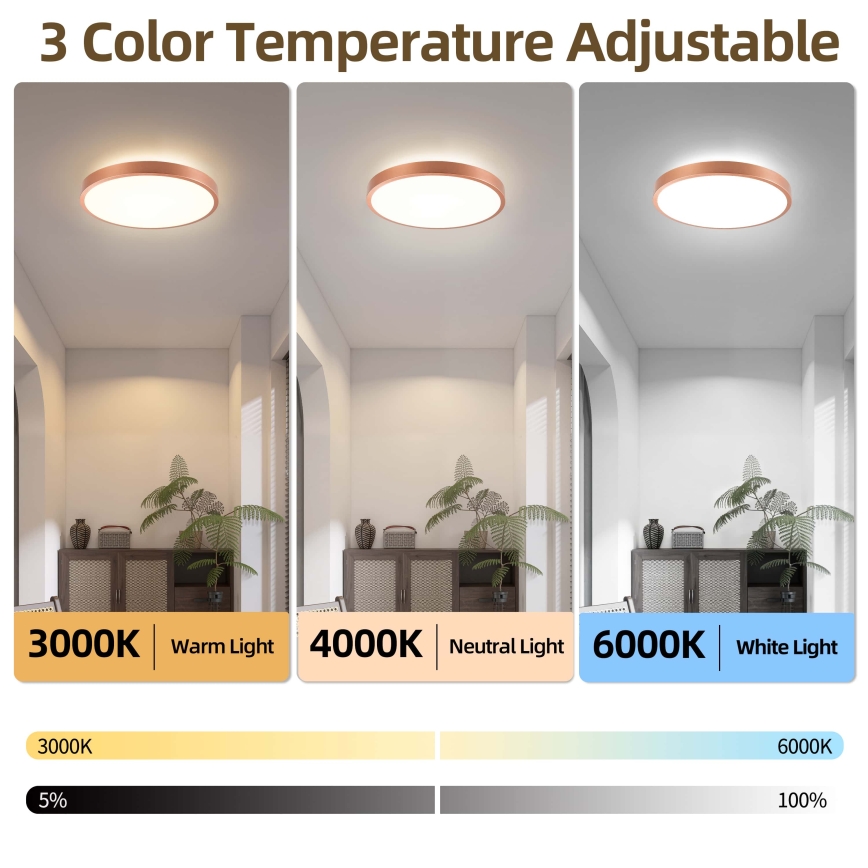 BRILAGI - LED Stmívatelné stropní svítidlo GLASS POOL DOUBLE LED/48W/230V pr. 40 cm měděná + dálkové ovládání