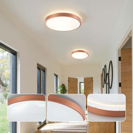 BRILAGI - LED Stmívatelné stropní svítidlo GLASS POOL DOUBLE LED/48W/230V pr. 40 cm měděná + dálkové ovládání