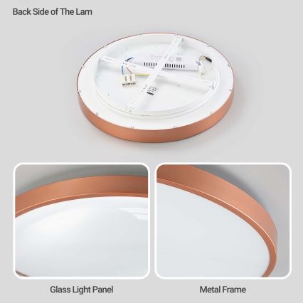 BRILAGI - LED Stmívatelné stropní svítidlo GLASS POOL DOUBLE LED/48W/230V pr. 40 cm měděná + dálkové ovládání