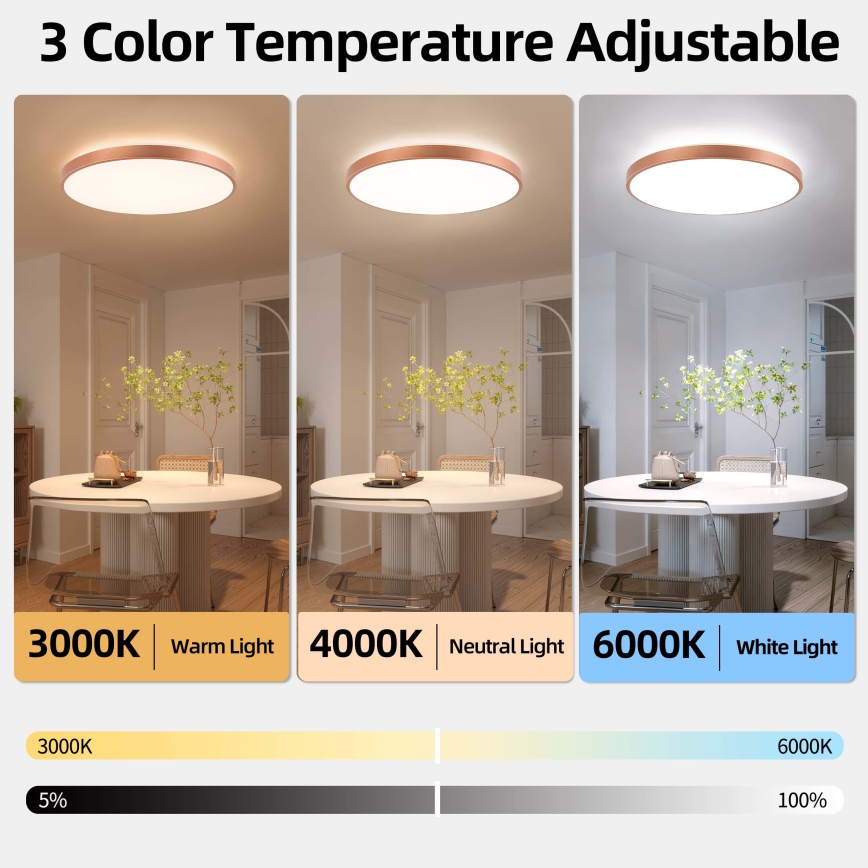BRILAGI - LED Stmívatelné stropní svítidlo GLASS POOL DOUBLE LED/80W/230V pr. 60 cm měděná + dálkové ovládání