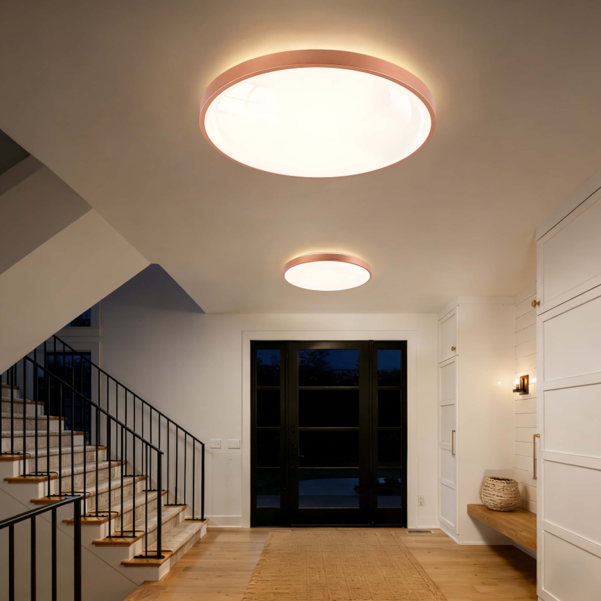 BRILAGI - LED Stmívatelné stropní svítidlo GLASS POOL DOUBLE LED/80W/230V pr. 60 cm měděná + dálkové ovládání