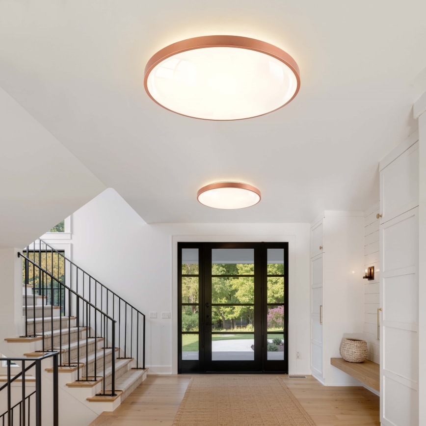 BRILAGI - LED Stmívatelné stropní svítidlo GLASS POOL DOUBLE LED/80W/230V pr. 60 cm měděná + dálkové ovládání