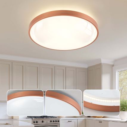 BRILAGI - LED Stmívatelné stropní svítidlo GLASS POOL DOUBLE LED/80W/230V pr. 60 cm měděná + dálkové ovládání