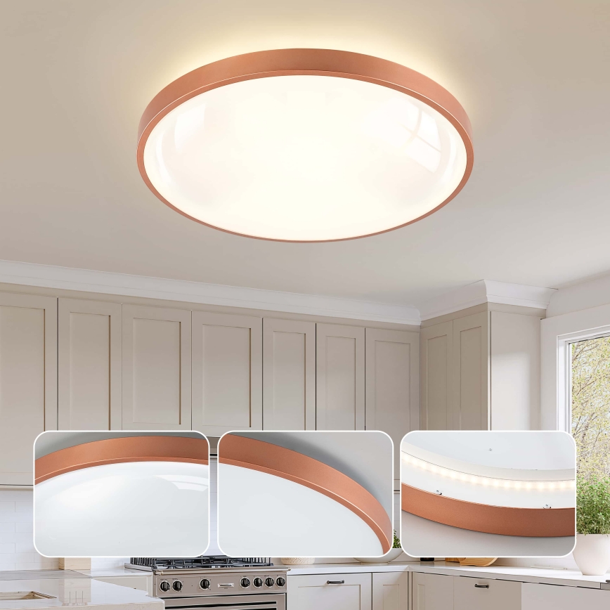 BRILAGI - LED Stmívatelné stropní svítidlo GLASS POOL DOUBLE LED/80W/230V pr. 60 cm měděná + dálkové ovládání