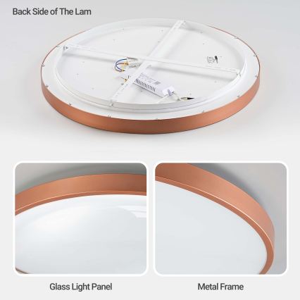 BRILAGI - LED Stmívatelné stropní svítidlo GLASS POOL DOUBLE LED/80W/230V pr. 60 cm měděná + dálkové ovládání