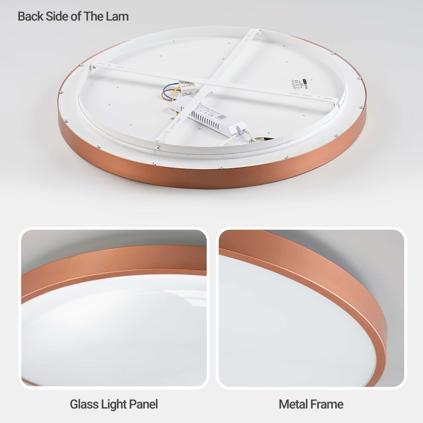 BRILAGI - LED Stmívatelné stropní svítidlo GLASS POOL DOUBLE LED/80W/230V pr. 60 cm měděná + dálkové ovládání