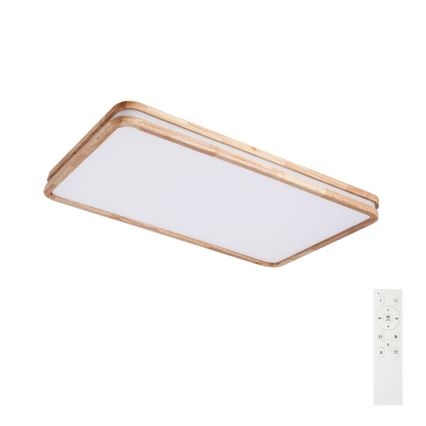 Brilagi - LED Stmívatelné stropní svítidlo MOLINA SQUARE LED/128W/230V 3000-6000K dub 90x60 cm + dálkové ovládání
