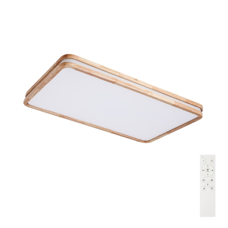 Brilagi - LED Stmívatelné stropní svítidlo MOLINA SQUARE LED/128W/230V 3000-6000K dub 90x60 cm + dálkové ovládání
