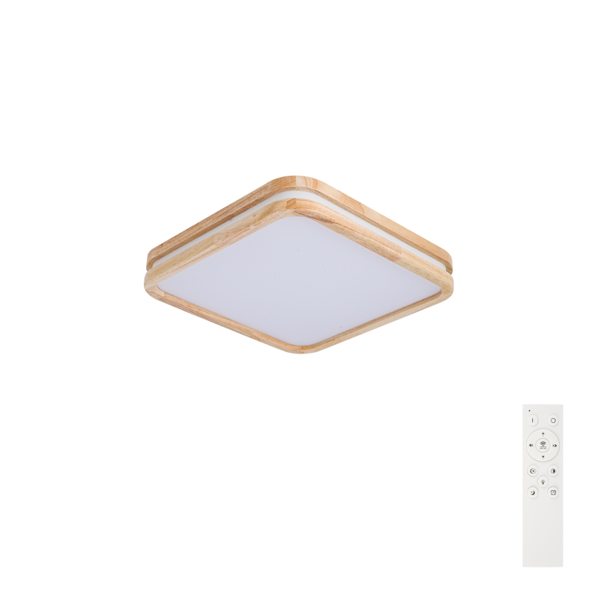Brilagi - LED Stmívatelné stropní svítidlo MOLINA SQUARE LED/48W/230V 3000-6000K dub 40x40 cm + dálkové ovládání