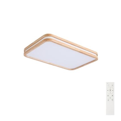 Brilagi - LED Stmívatelné stropní svítidlo MOLINA SQUARE LED/54W/230V 3000-6000K dub 60x40 cm + dálkové ovládání