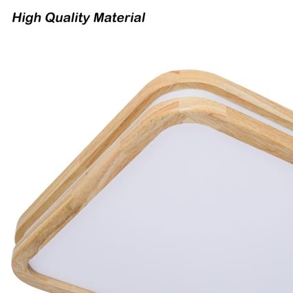 Brilagi - LED Stmívatelné stropní svítidlo MOLINA SQUARE LED/54W/230V 3000-6000K dub 60x40 cm + dálkové ovládání