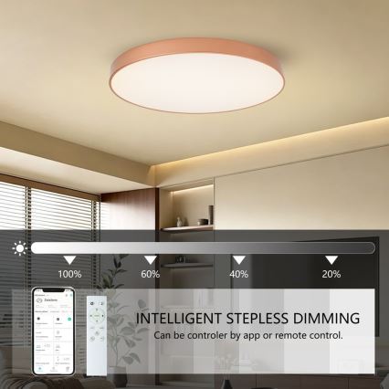 Brilagi - LED Stmívatelné stropní svítidlo POOL SMART LED/100W/230V 3000-6000K pr. 80 cm Wi-Fi Tuya bronzová + dálkové ovládání