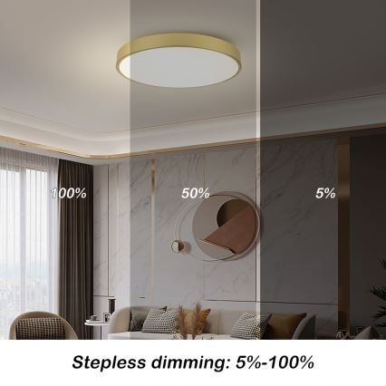 Brilagi - LED Stmívatelné stropní svítidlo POOL SMART LED/100W/230V 3000-6000K 80 cm zlatá Wi-Fi Tuya + dálkové ovládání