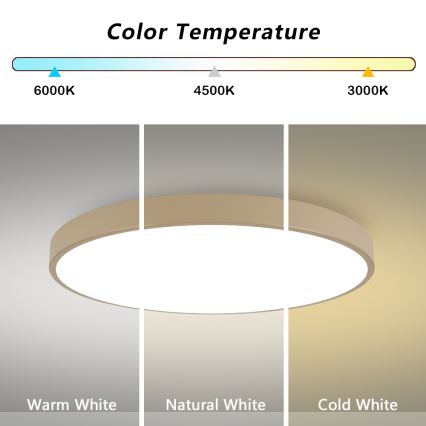 Brilagi - LED Stmívatelné stropní svítidlo POOL SMART LED/128W/230V 3000-6000K 100 cm béžová Wi-Fi Tuya + dálkové ovládání