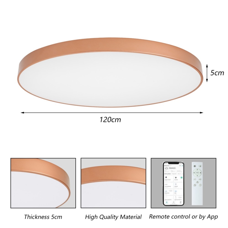 BRILAGI - LED Stmívatelné stropní svítidlo POOL SMART LED/180W/230V 3000-6000K 120 cm bronzová Wi-Fi Tuya + dálkové ovládání