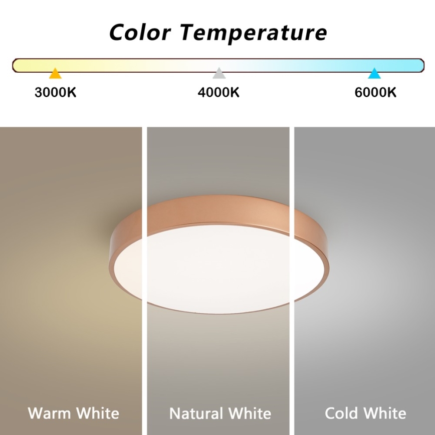 Brilagi - LED Stmívatelné stropní svítidlo POOL SMART LED/48W/230V 3000-6000K pr. 40 cm Wi-Fi Tuya bronzová + dálkové ovládání
