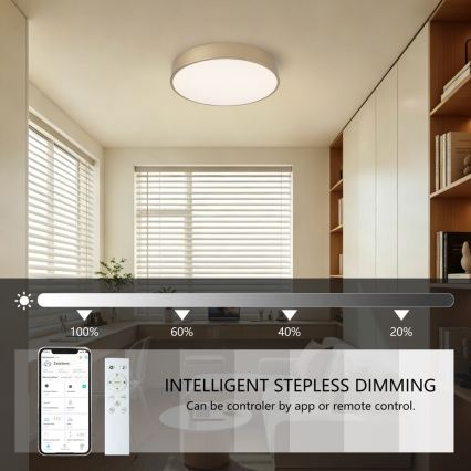 Brilagi - LED Stmívatelné stropní svítidlo POOL SMART LED/48W/230V 3000-6000K pr. 40 cm Wi-Fi Tuya zlatá + dálkové ovládání