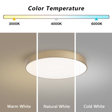 Brilagi - LED Stmívatelné stropní svítidlo POOL SMART LED/60W/230V 3000-6000K pr. 50 cm Wi-Fi Tuya zlatá + dálkové ovládání