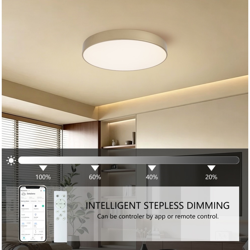 Brilagi - LED Stmívatelné stropní svítidlo POOL SMART LED/60W/230V 3000-6000K pr. 50 cm Wi-Fi Tuya zlatá + dálkové ovládání