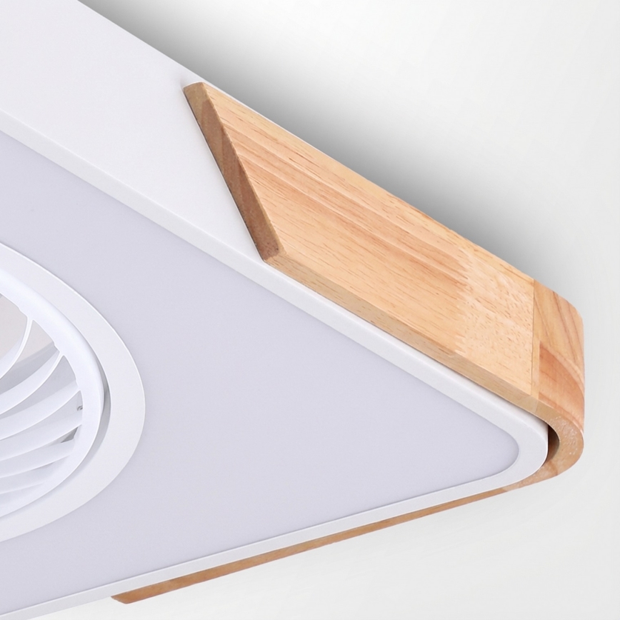 Brilagi - LED Stmívatelné stropní svítidlo s ventilátorem LED/30W/230V 3000-6500K bílá/dub + dálkové ovládání