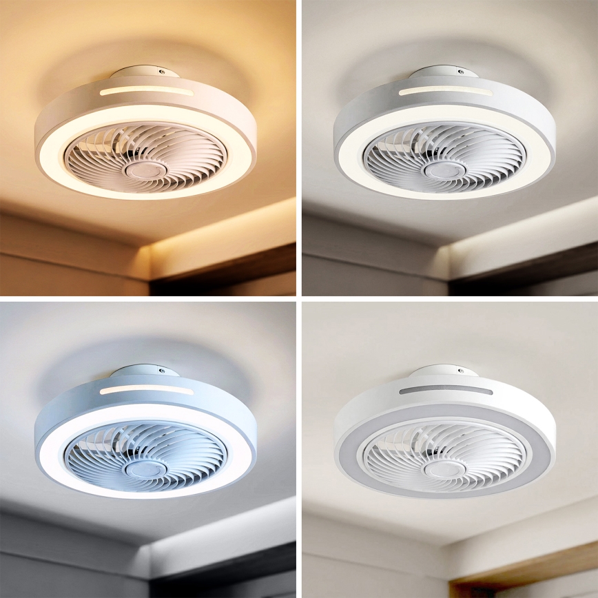 Brilagi - LED Stmívatelné stropní svítidlo s ventilátorem LED/38W/230V 3000-6500K pr. 46 cm bílá + dálkové ovládání