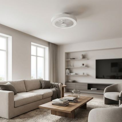 Brilagi - LED Stmívatelné stropní svítidlo s ventilátorem LED/38W/230V 3000-6500K pr. 46 cm bílá + dálkové ovládání