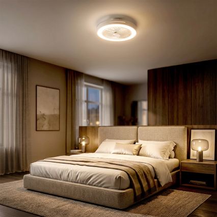 Brilagi - LED Stmívatelné stropní svítidlo s ventilátorem LED/38W/230V 3000-6500K pr. 46 cm bílá + dálkové ovládání