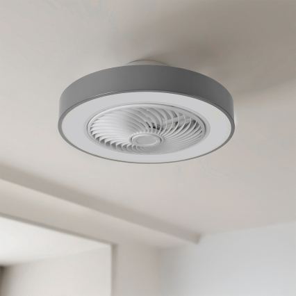 Brilagi - LED Stmívatelné stropní svítidlo s ventilátorem LED/38W/230V 3000-6500K 3000-6500K pr. 50 cm šedá + dálkové ovládání