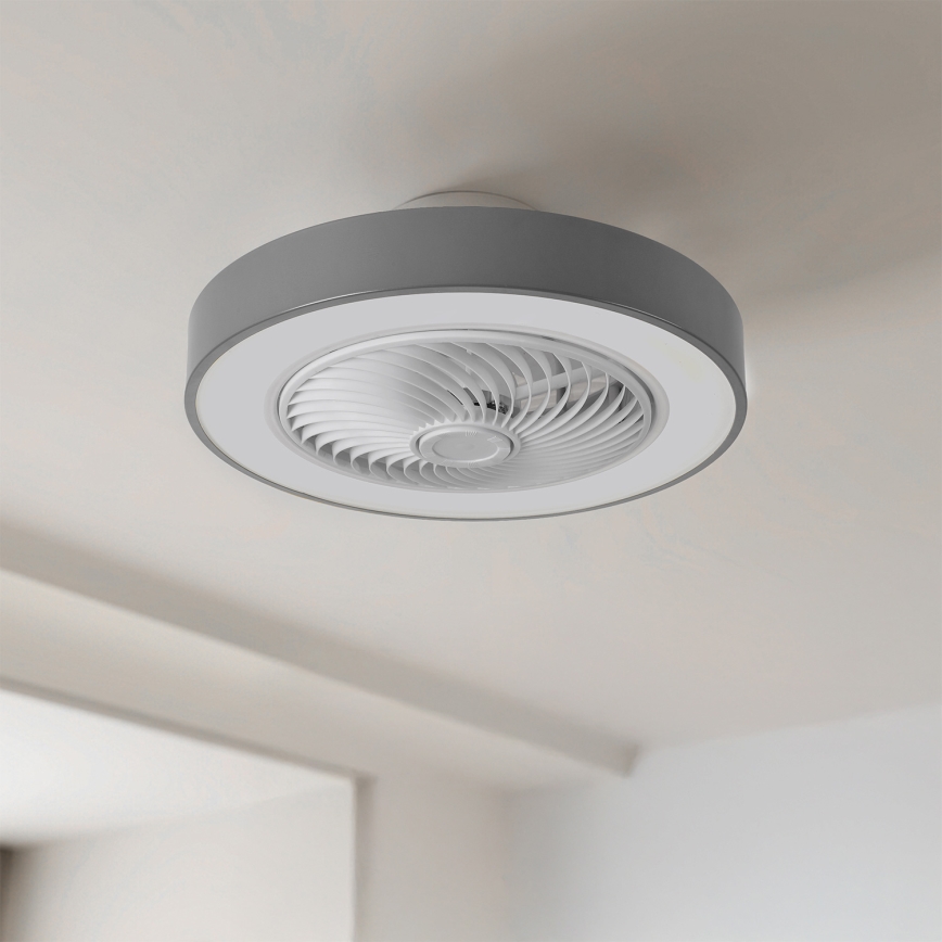Brilagi - LED Stmívatelné stropní svítidlo s ventilátorem LED/38W/230V 3000-6500K 3000-6500K pr. 50 cm šedá + dálkové ovládání